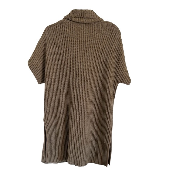 LORO PIANA 100% Cashmere Ribbed Cowl Neck Short Sleeve Sweater - Picture 3 of 12